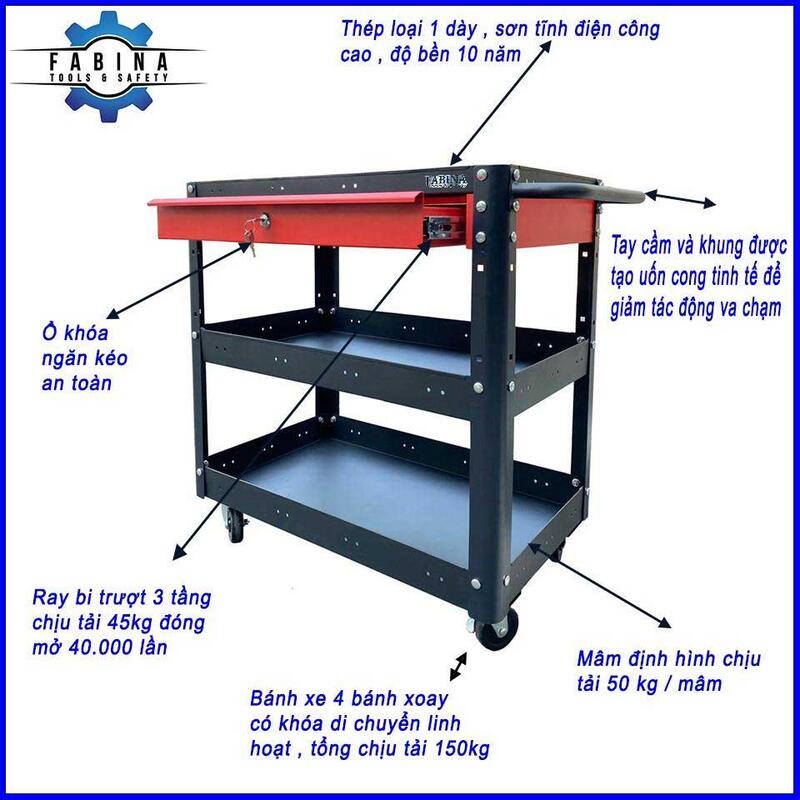 Xe Đẩy Dụng Cụ Fabina Giúp Xưởng Vận Hành Nhanh Hơn Chứ Không Chỉ Gọn Hơn